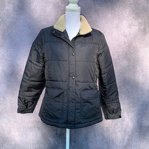 Women's Lands End navy blue puffer jacket PM